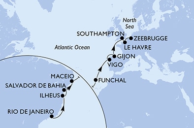 carte Transatlantiques, 19 jours