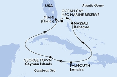 carte Caraïbes et Antilles, 8 jours