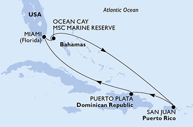 carte Caraïbes et Antilles, 8 jours
