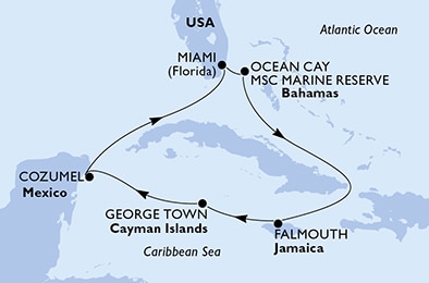 carte Caraïbes et Antilles, 8 jours