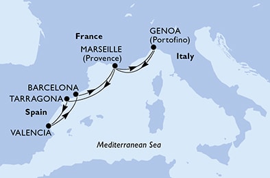 carte Méditerranée, 7 jours
