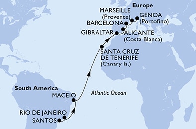 carte Transatlantiques, 18 jours