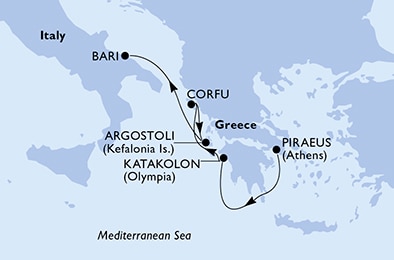 carte Méditerranée, 5 jours