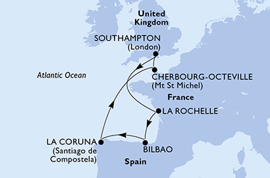 carte Europe du Nord, 8 jours