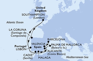 carte Europe du Nord, 15 jours