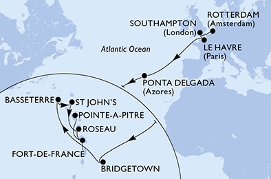 carte Transatlantiques, 19 jours