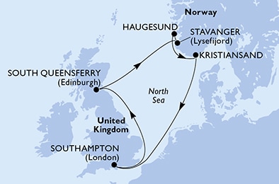 carte Europe du Nord, 8 jours