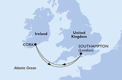 carte Southampton, Cork, 5 jours