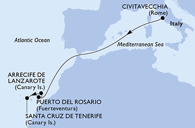 carte Méditerranée, 7 jours