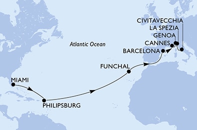 carte Transatlantiques, 18 jours