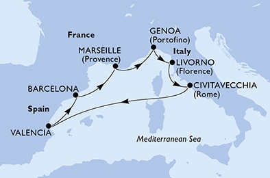 carte Méditerranée, 8 jours