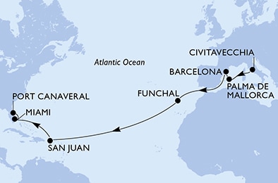 carte Transatlantiques, 18 jours