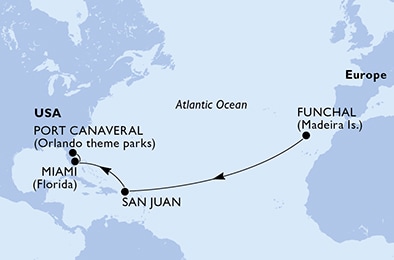 carte Transatlantiques, 12 jours