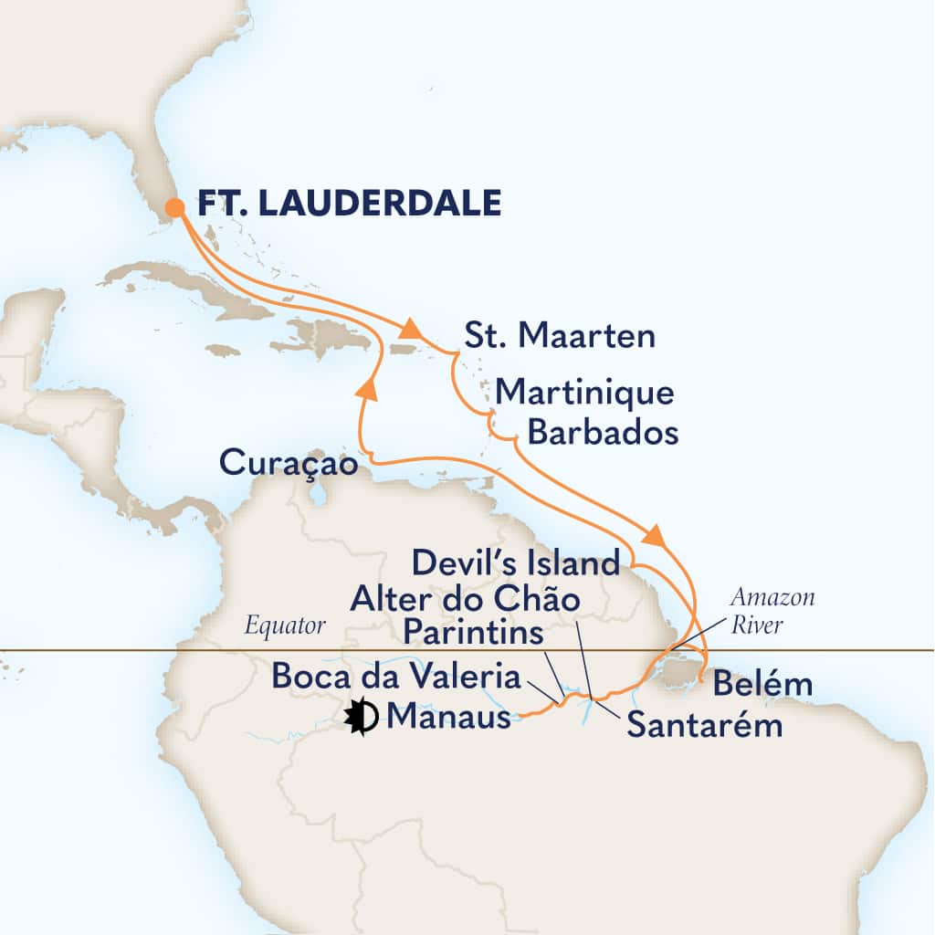 carte Etats-Unis & Saint Martin & France & Barbade & Brésil, 28 jours