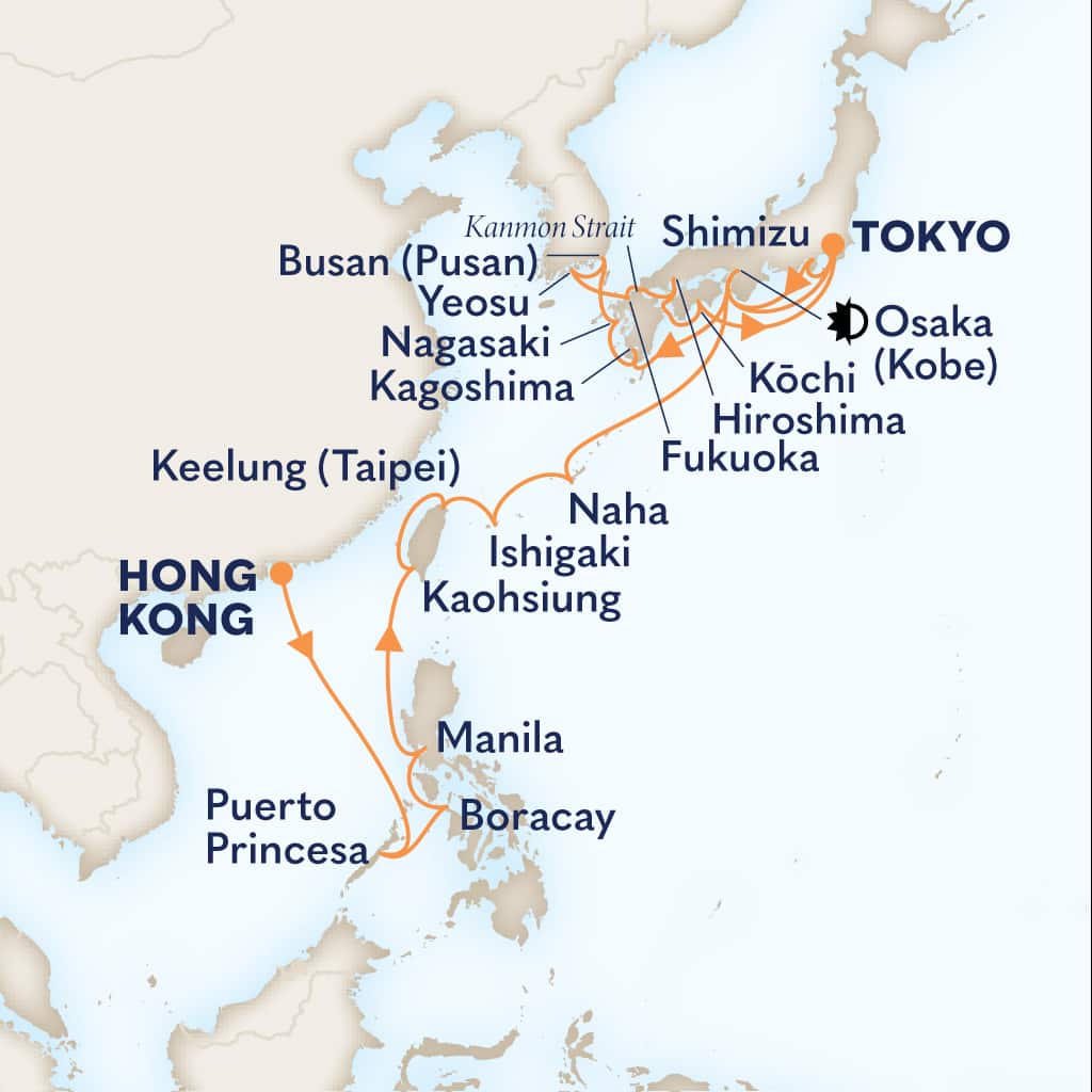 carte Chine & Philippines & Taiwan & Japon & Corée du Sud, 29 jours