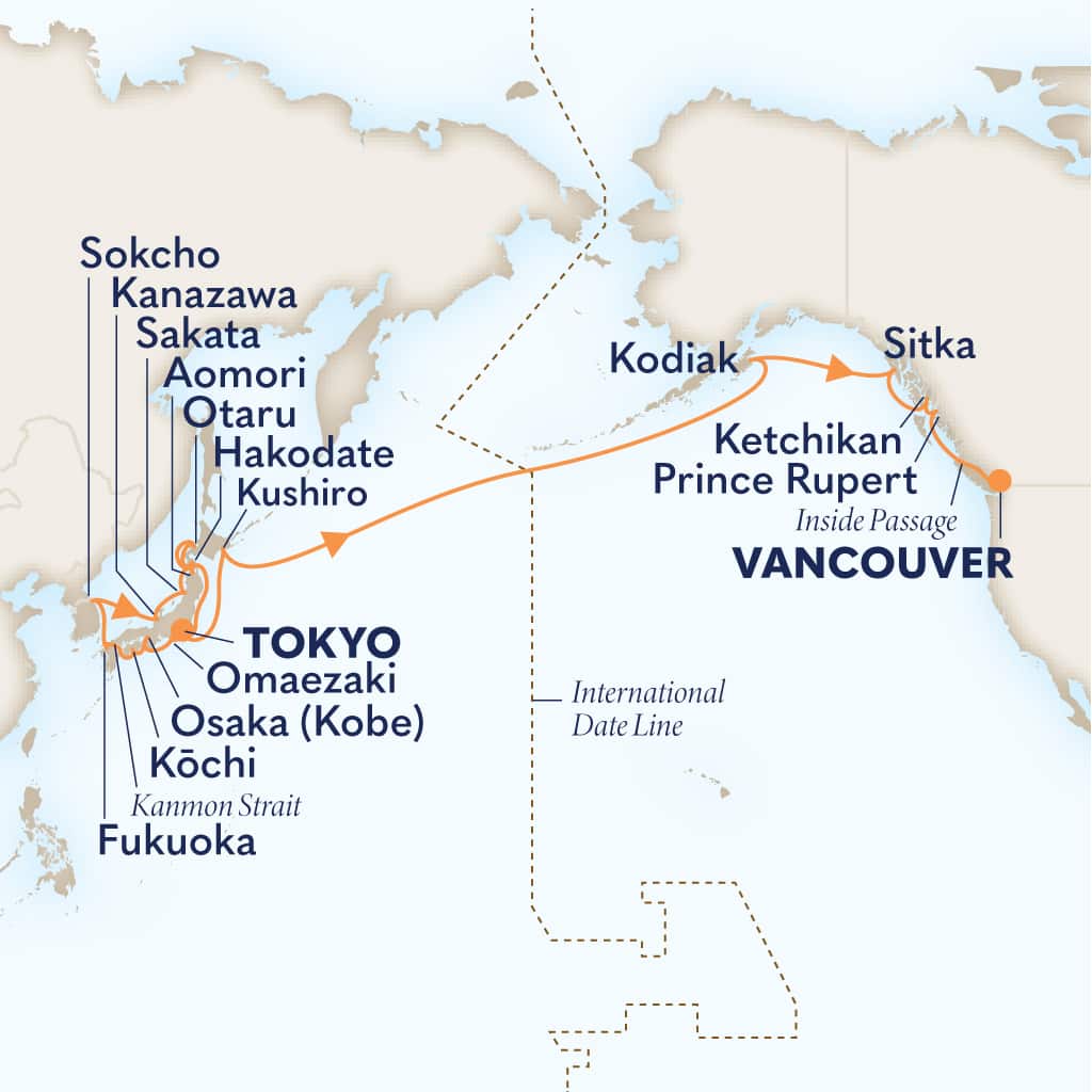 carte Japon & Corée du Sud & Etats-Unis & Canada, 30 jours