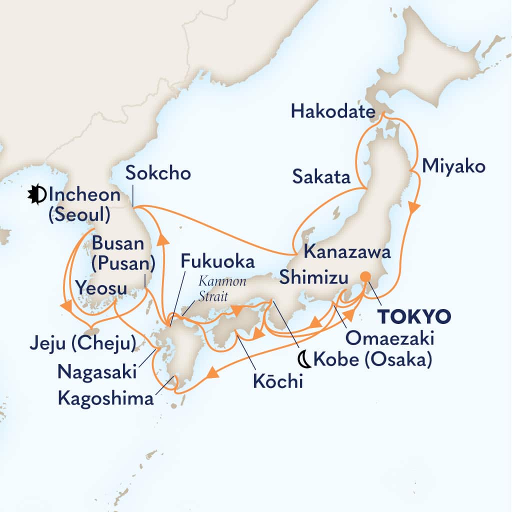 carte Japon & Corée du Sud, 29 jours