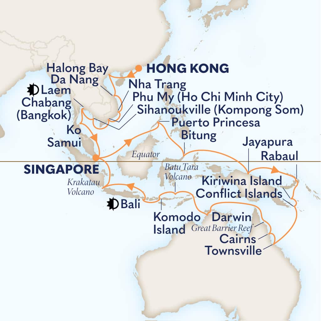 carte Chine & Viêt Nam & Cambodge & Thaïlande & Singapour, 43 jours