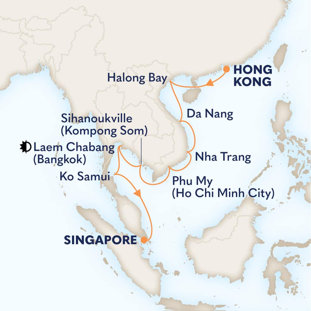 carte Chine & Viêt Nam & Cambodge & Thaïlande & Singapour, 15 jours