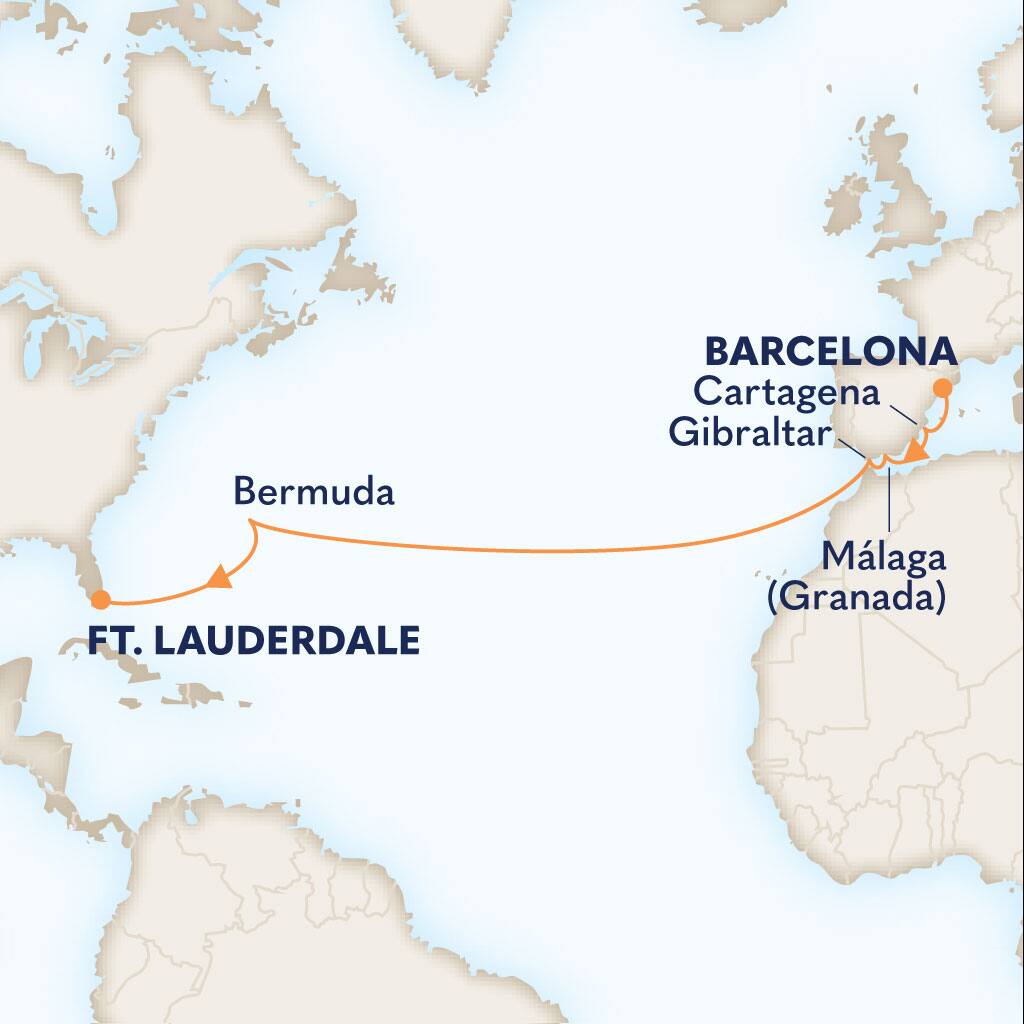carte Espagne & Royaume-Uni & Bermudes & Etats-Unis, 15 jours