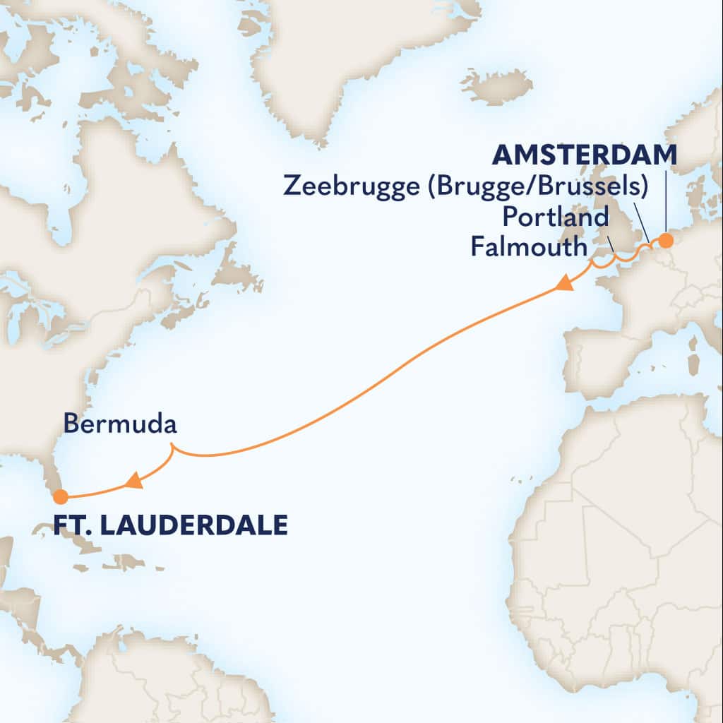 carte Pays-Bas & Belgique & Royaume-Uni & Bermudes & Etats-Unis, 14 jours