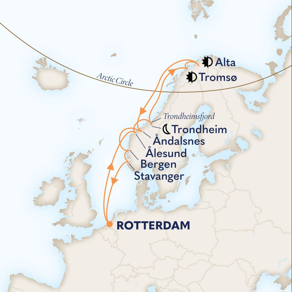 carte Pays-Bas & Norvège, 15 jours