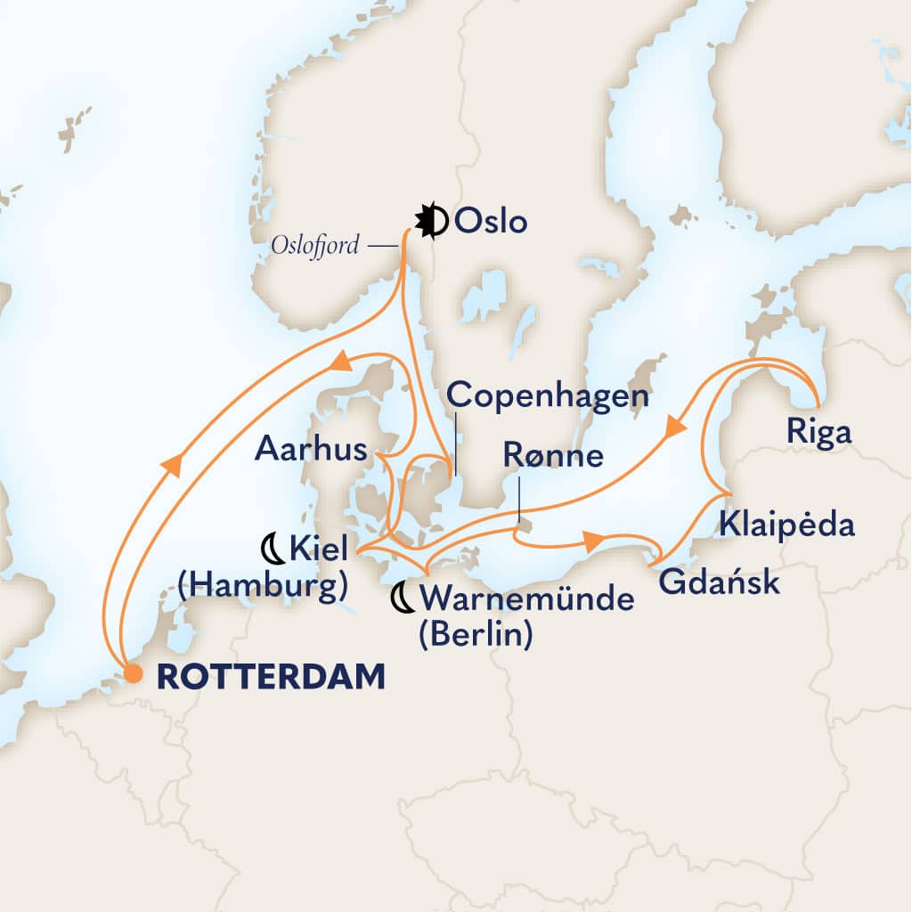 carte Pays-Bas & Norvège & Danemark & Allemagne & Pologne, 15 jours