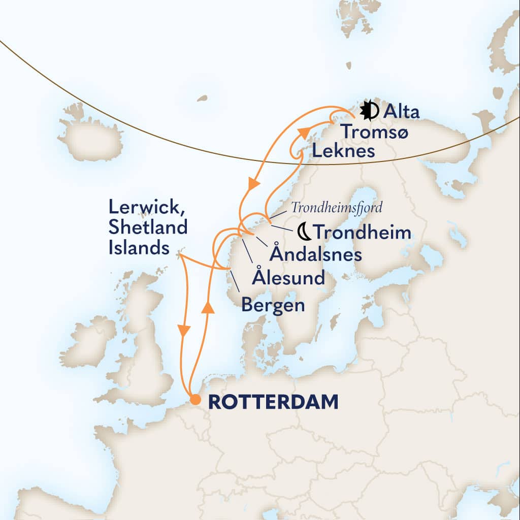 carte Pays-Bas & Norvège & Royaume-Uni, 15 jours