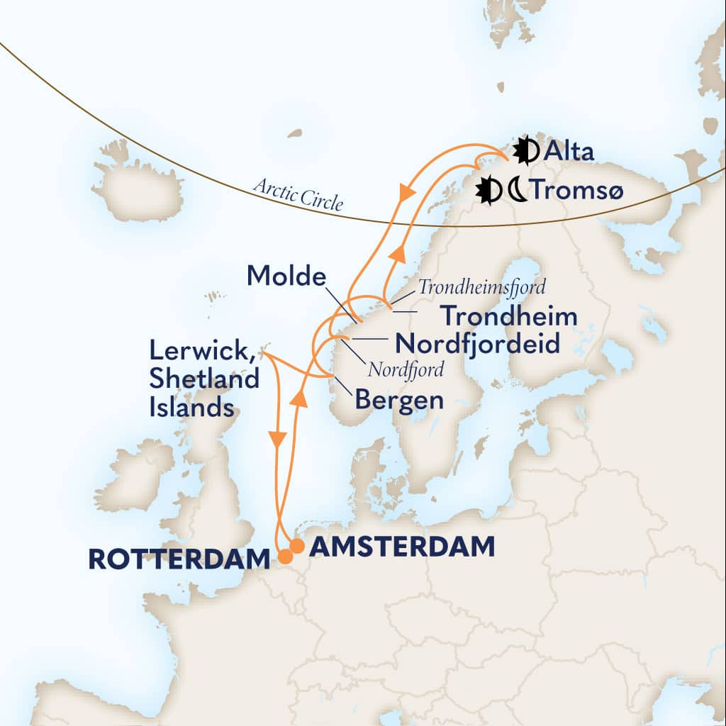 carte Pays-Bas & Norvège & Royaume-Uni, 15 jours