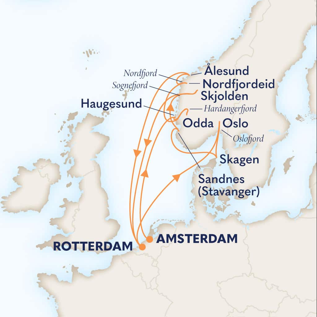 carte Pays-Bas & Norvège & Danemark, 15 jours