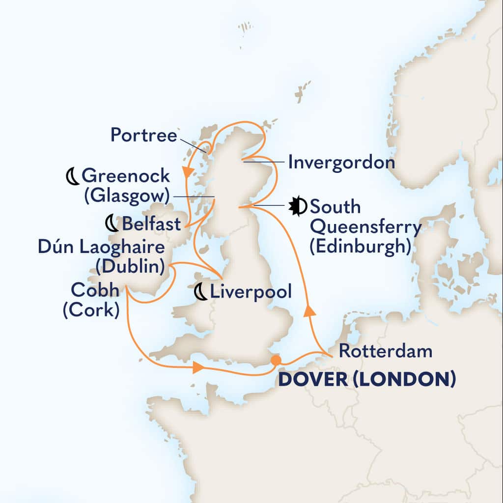 carte Royaume-Uni & Pays-Bas & Irlande, 15 jours