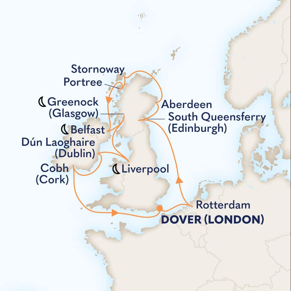 carte Royaume-Uni & Pays-Bas & Irlande, 15 jours