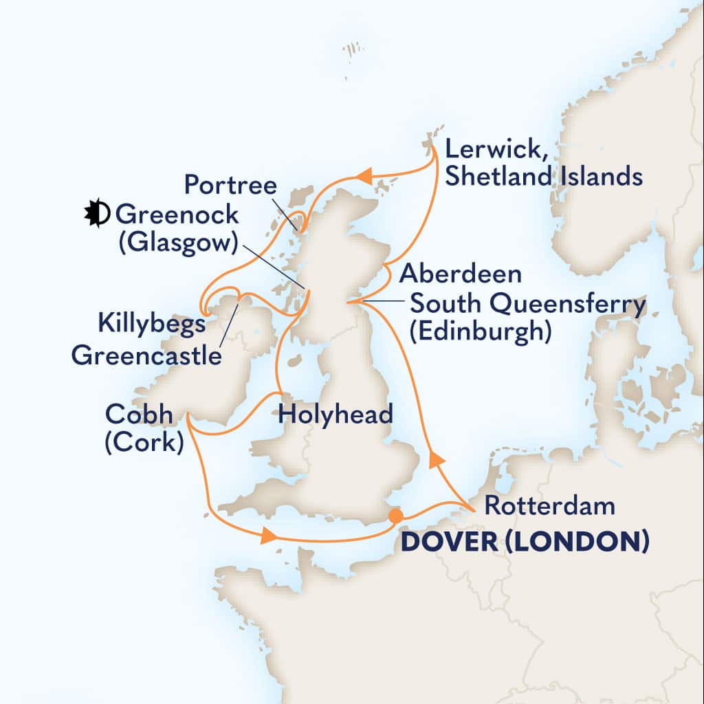 carte Royaume-Uni & Pays-Bas & Irlande, 15 jours