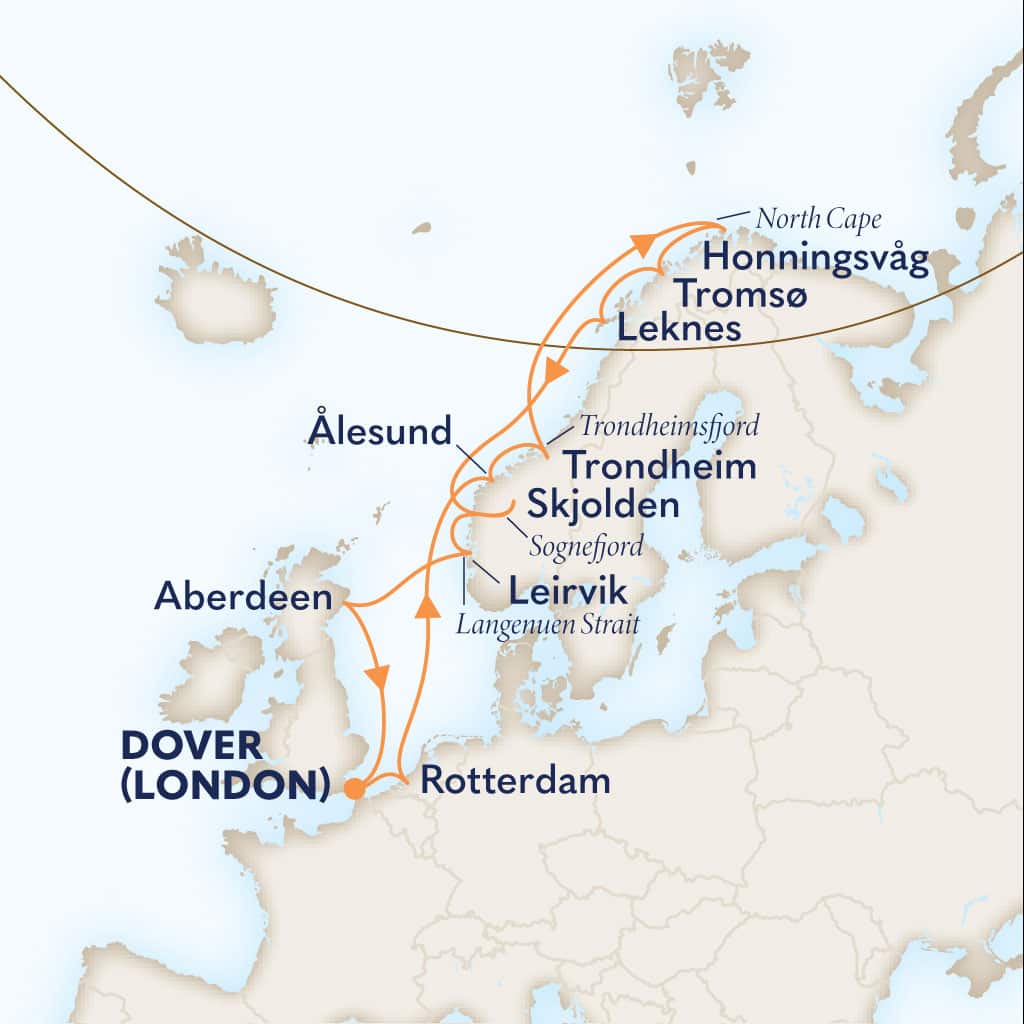 carte Royaume-Uni & Pays-Bas & Norvège, 15 jours
