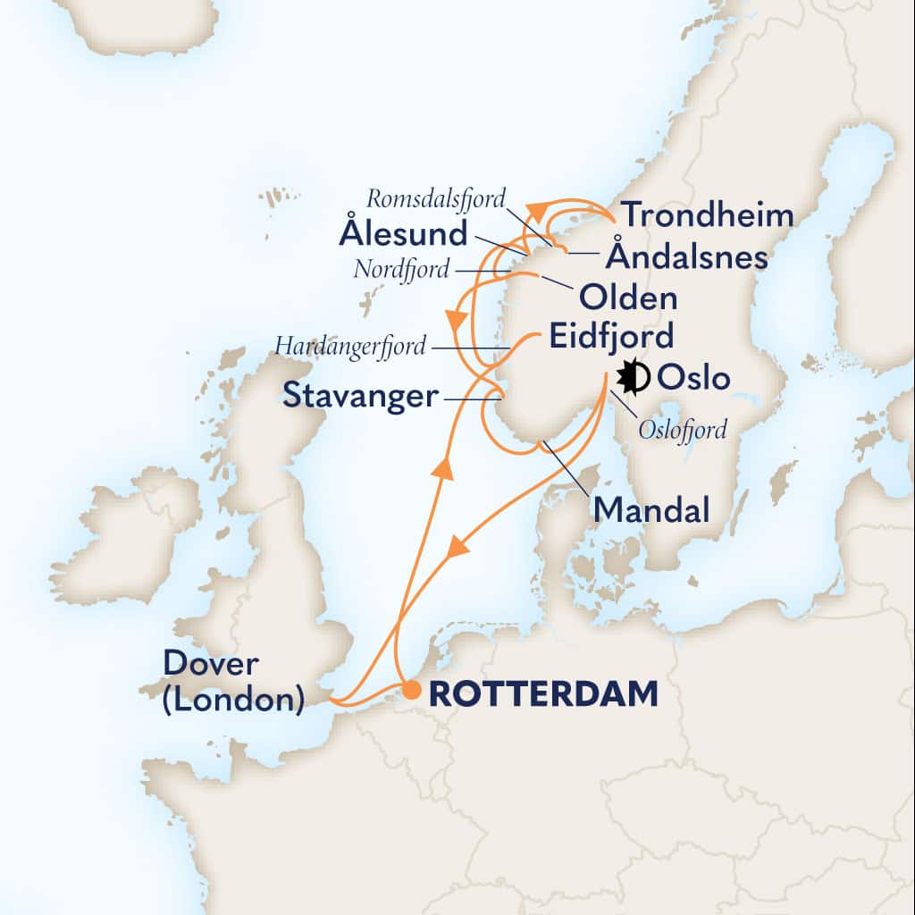 carte Pays-Bas & Norvège & Royaume-Uni, 15 jours