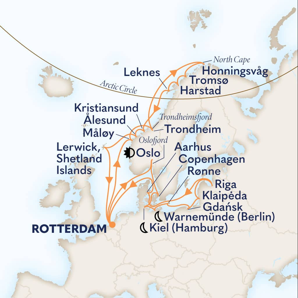 carte Pays-Bas & Norvège & Royaume-Uni & Danemark & Allemagne, 29 jours