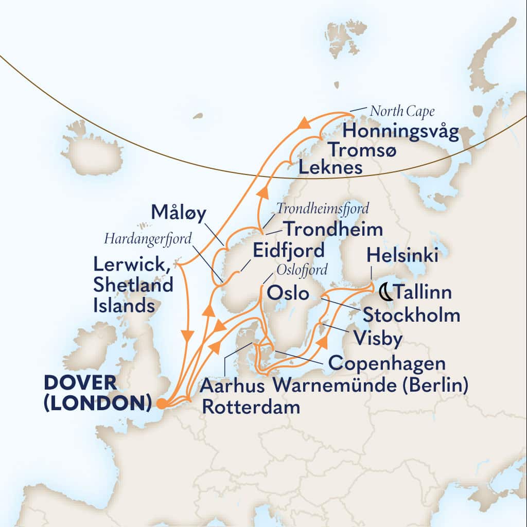 carte Royaume-Uni & Pays-Bas & Norvège & Danemark & Allemagne, 29 jours