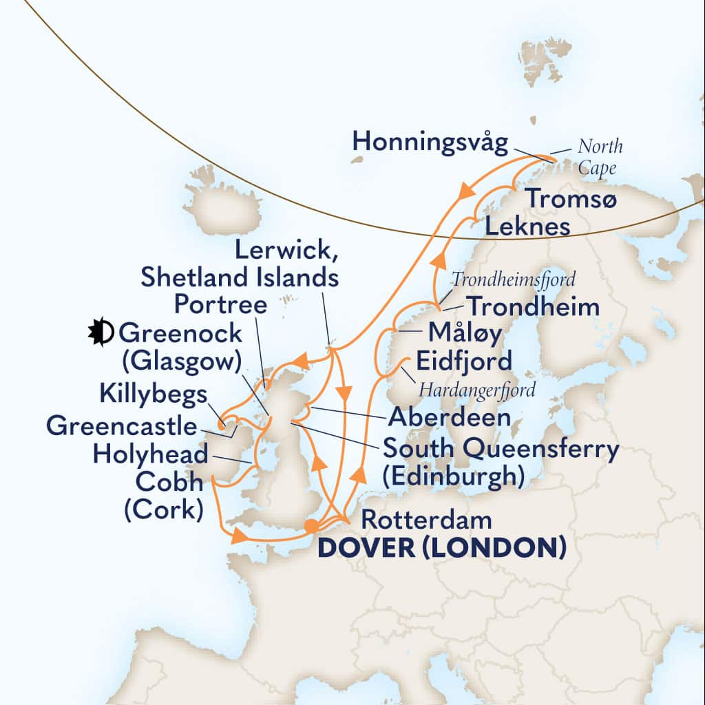 carte Royaume-Uni & Pays-Bas & Irlande & Norvège, 29 jours