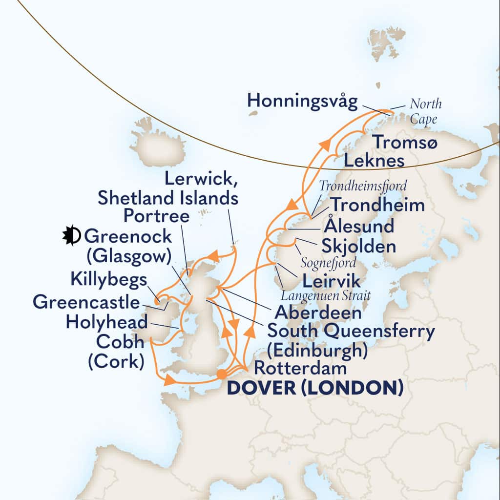 carte Royaume-Uni & Pays-Bas & Norvège & Irlande, 29 jours