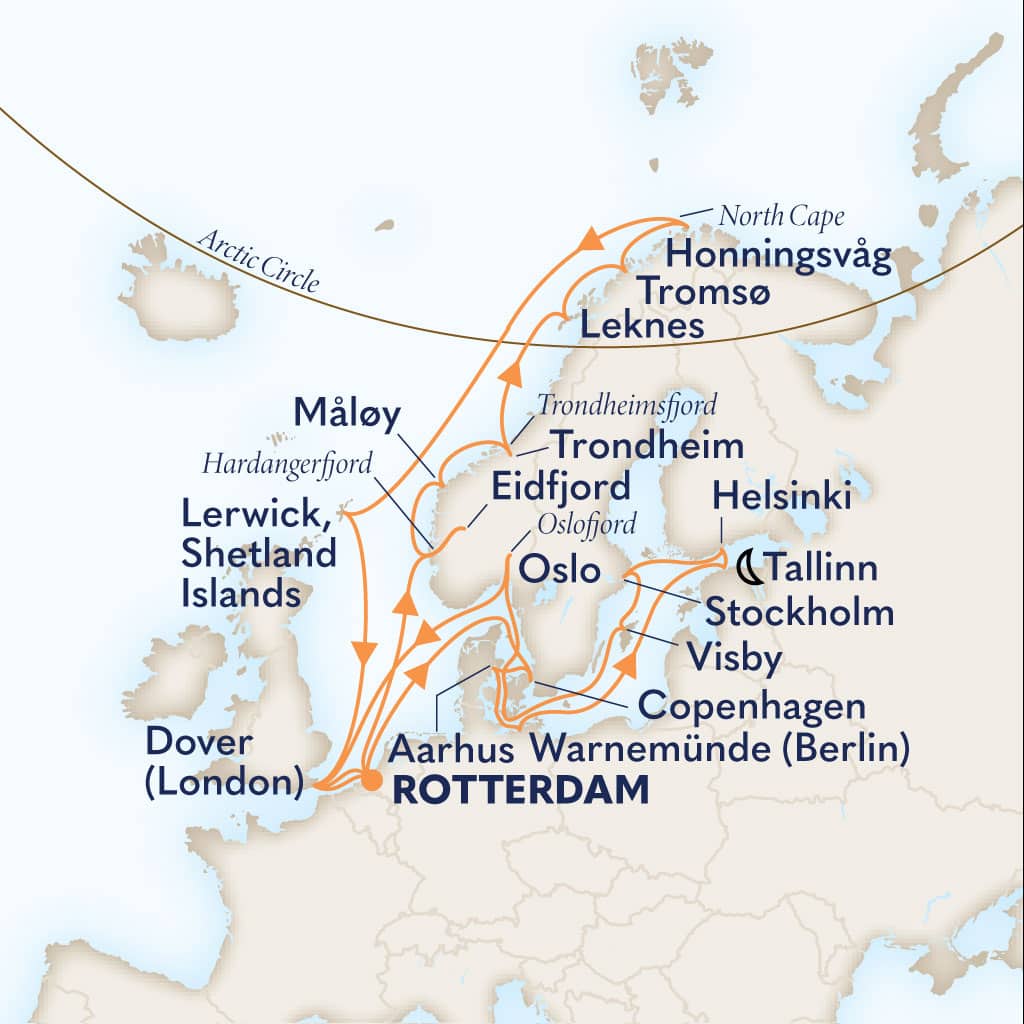 carte Pays-Bas & Norvège & Royaume-Uni & Danemark & Allemagne, 29 jours
