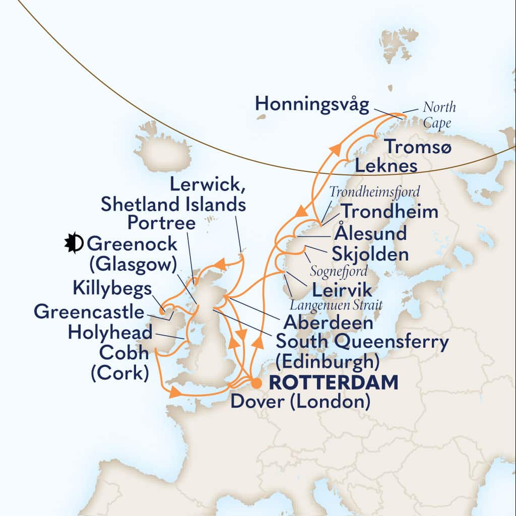 carte Pays-Bas & Norvège & Royaume-Uni & Irlande, 29 jours
