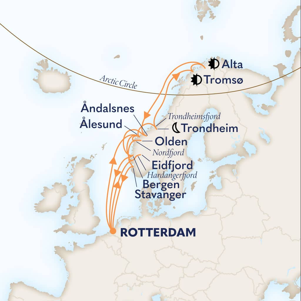 carte Pays-Bas & Norvège, 22 jours