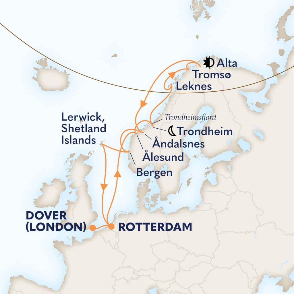 carte Royaume-Uni & Pays-Bas & Norvège, 16 jours