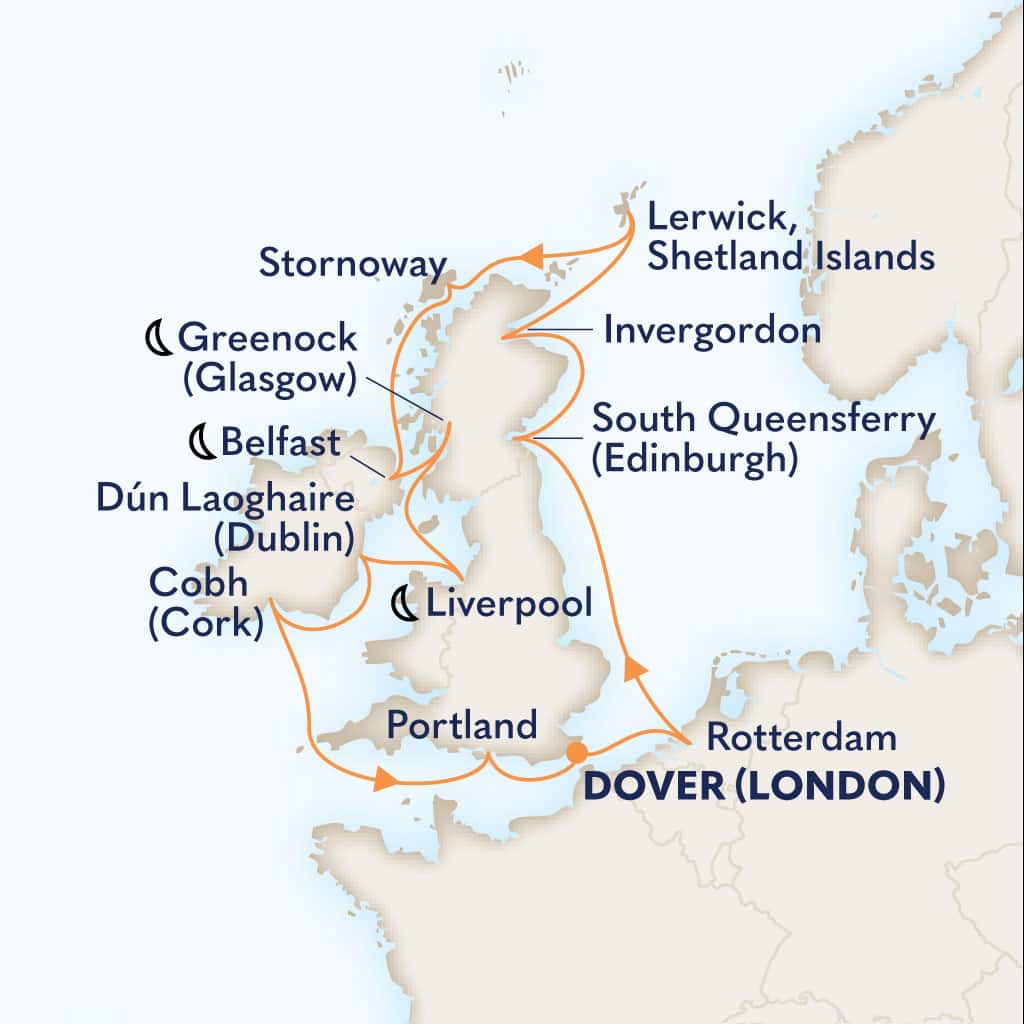 carte Royaume-Uni & Pays-Bas & Irlande, 16 jours
