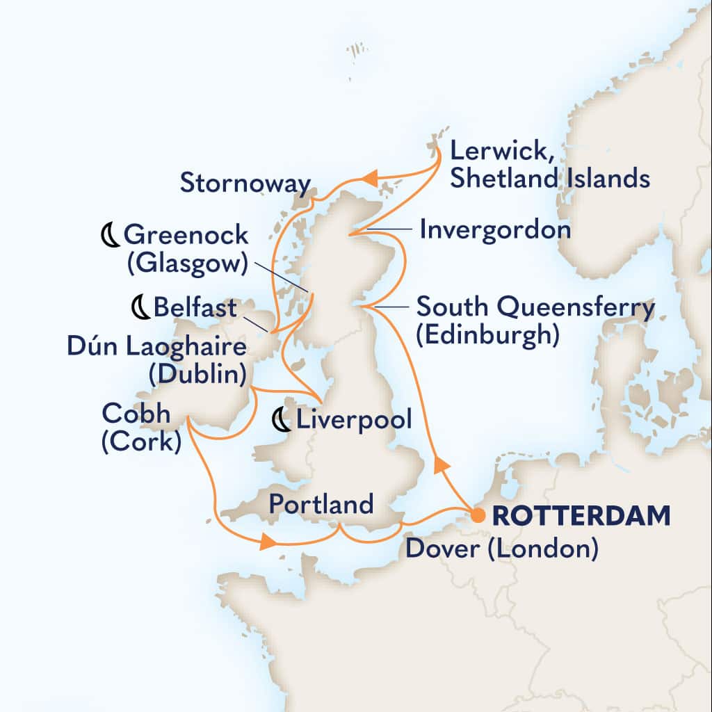 carte Pays-Bas & Royaume-Uni & Irlande, 16 jours