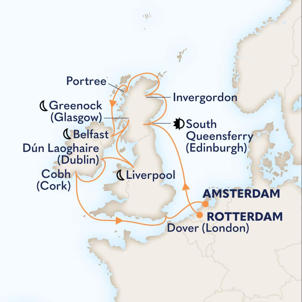carte Pays-Bas & Royaume-Uni & Irlande, 15 jours