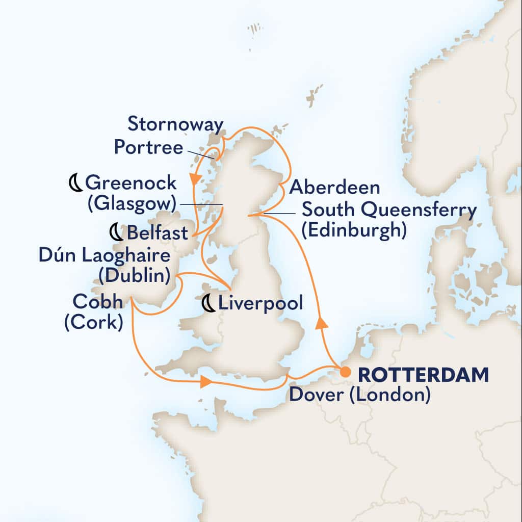 carte Pays-Bas & Royaume-Uni & Irlande, 15 jours