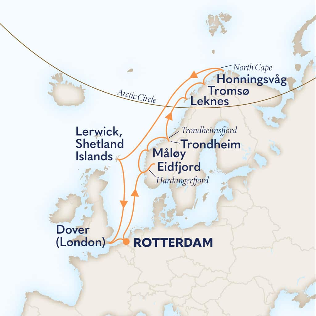 carte Pays-Bas & Norvège & Royaume-Uni, 15 jours