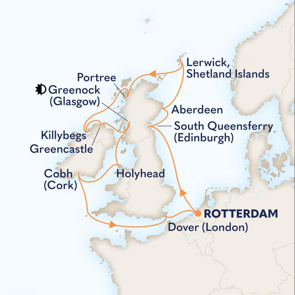 carte Pays-Bas & Royaume-Uni & Irlande, 15 jours