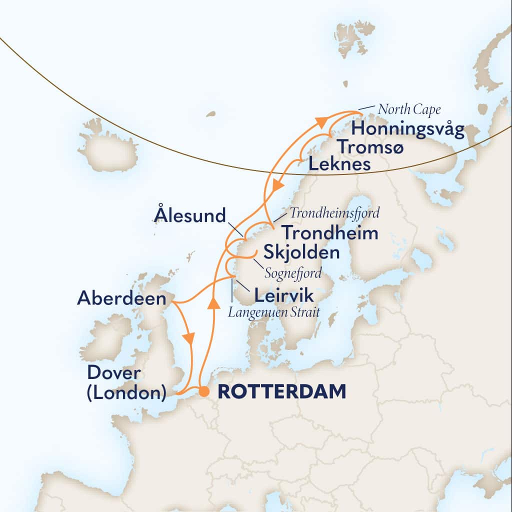 carte Pays-Bas & Norvège & Royaume-Uni, 15 jours